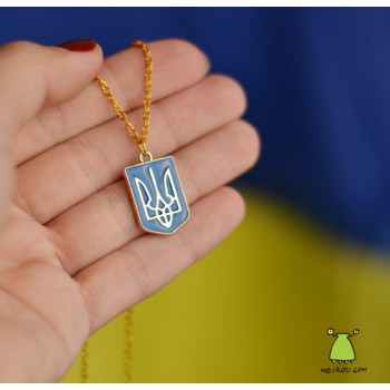 Кулон Україночка. Тризуб Герб України. Колір золото